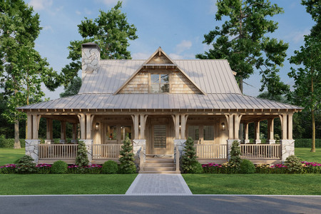 Country House Plan - Cedarwood Retreat 68442 - Front Exterior