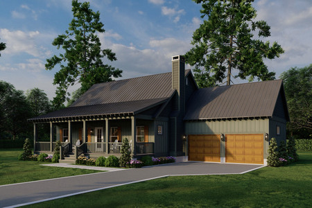 Mountain Rustic House Plan - Creekside Overlook 64483 - Front Exterior