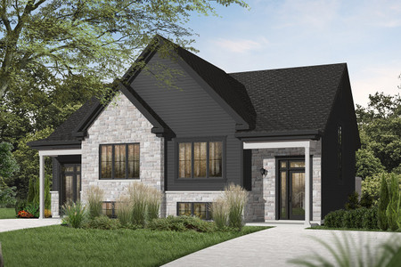 Craftsman House Plan - Homewood 2 58596 - Front Exterior