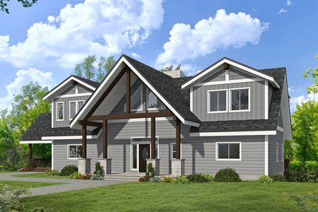 Mountain Rustic House Plan - 64428 - Front Exterior