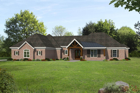 Craftsman House Plan - Brown Manor 92684 - Front Exterior
