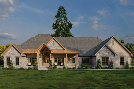 Craftsman House Plan - Riverstone Retreat 81009 - Front Exterior
