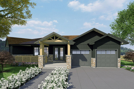 Ranch House Plan - Sunset Wynd 50572 - Front Exterior