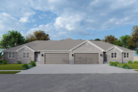 Traditional House Plan - Ubeda Twin Home 54850 - Front Exterior