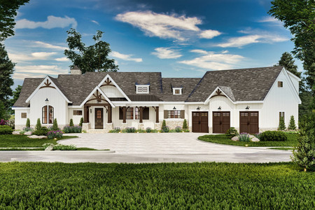 Craftsman House Plan - Oakwood 46493 - Front Exterior