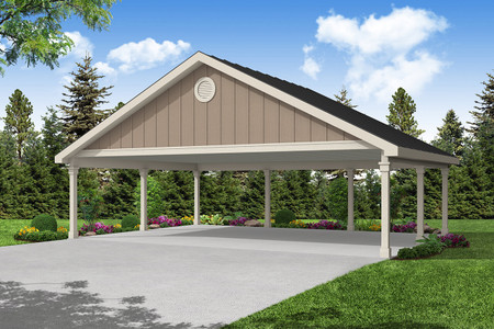 Traditional House Plan - Carport 14650 - Front Exterior
