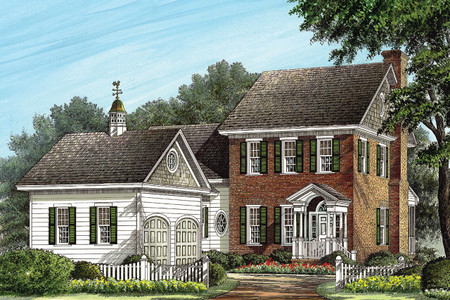 Colonial House Plan - Drum Bay 65323 - Front Exterior
