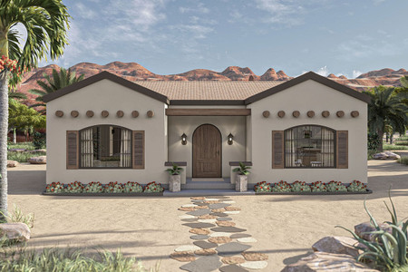 Spanish House Plan - San Angelo 69409 - Front Exterior