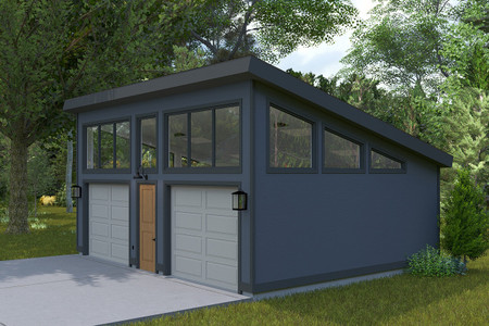 Contemporary House Plan - Hudson Garage 89184 - Right Exterior