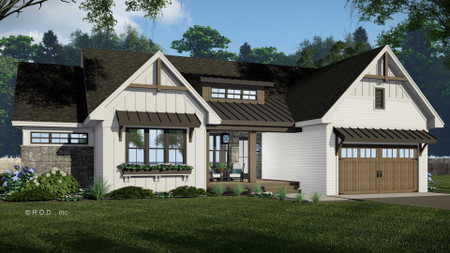 Farmhouse House Plan - Falcon Ranch 74205 - Front Exterior