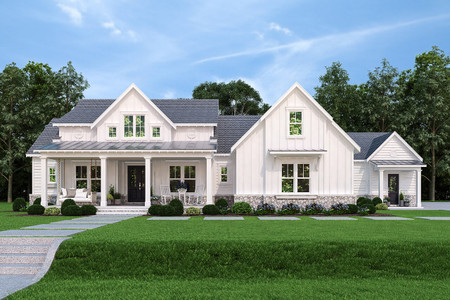 Farmhouse House Plan - Pinecone Trail 87221 - Front Exterior