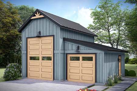 Craftsman House Plan - Countryside RV Garage 87210 - Front Exterior