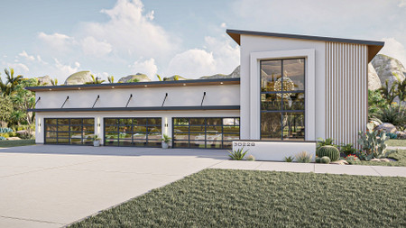 Modern House Plan - Falls Canyon 66184 - Front Exterior