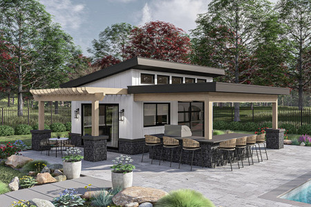 Modern House Plan - Shoreline 64871 - Front Exterior