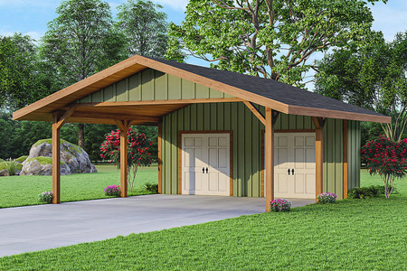Traditional House Plan - Carport 61851 - Front Exterior