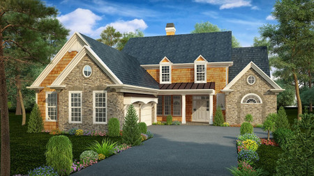 Cape Cod House Plan - Adams 38858 - Front Exterior
