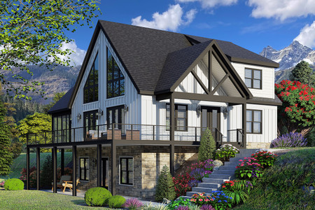 Craftsman House Plan - Pine Haven Creek 4 87703 - Front Exterior