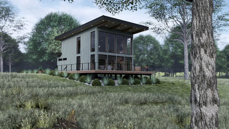 Contemporary House Plan - Sky View Drive 73368 - Left Exterior