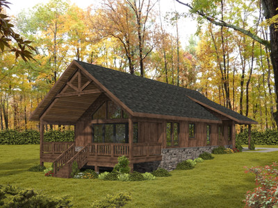 Mountain Rustic House Plan - 72757 - Front Exterior