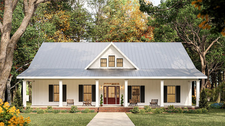 Farmhouse House Plan - 66971 - Front Exterior