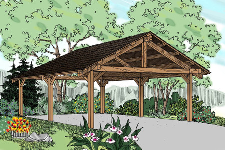 Traditional House Plan - Carport 35021 - 