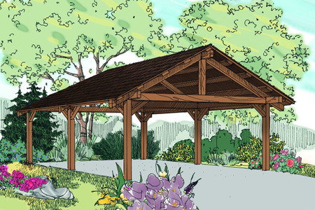 Traditional House Plan - Carport 56100 - Front Exterior