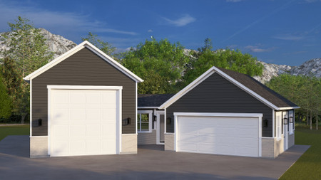 Craftsman House Plan - Central Point Garage 32004 - Front Exterior
