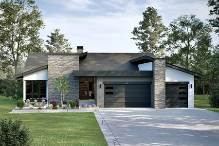 Contemporary House Plan - Blue River 38026 - Front Exterior