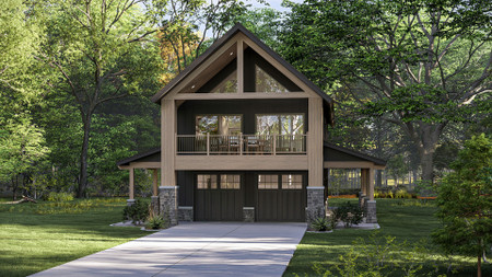 A-Frame House Plan - Berryhill 64514 - Front Exterior