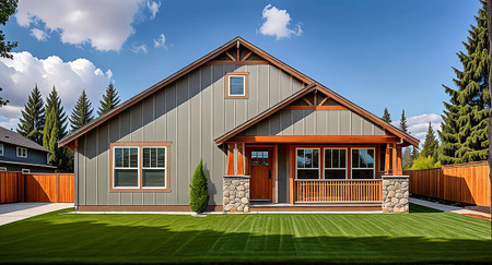 Craftsman House Plan - Garage w/ Living 93224 - Front Exterior