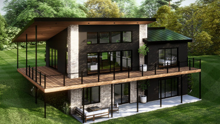 Contemporary House Plan - 68402 - Rear Exterior