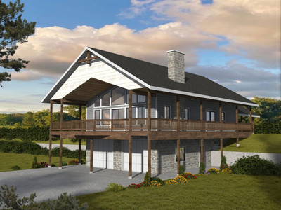 Mountain Rustic House Plan - 43512 - Front Exterior