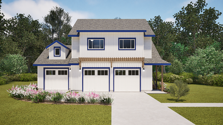 Farmhouse House Plan - Riley Road 60009 - Front Exterior