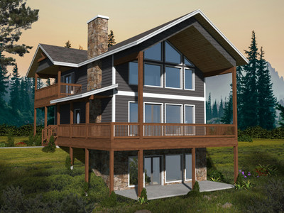 Mountain Rustic House Plan - 12357 - Front Exterior