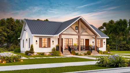 Bungalow House Plan - Hannah 93713 - Front Exterior