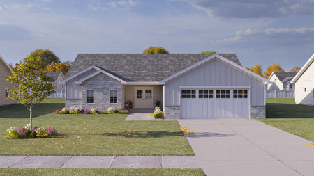 Ranch House Plan - Murphy Fields 76868 - Front Exterior