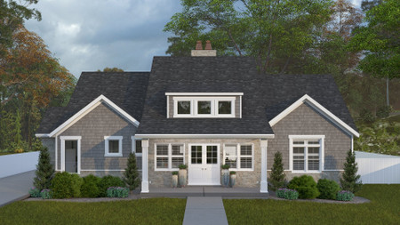 Shingle-Style House Plan - Boudreaux 77794 - Front Exterior