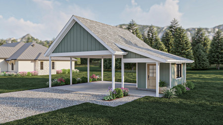 Farmhouse House Plan - Roscoe 56868 - Right Exterior