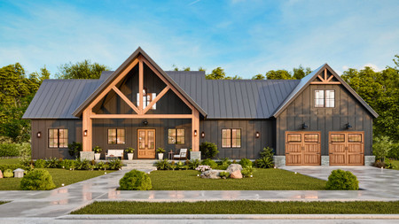 Farmhouse House Plan - Haystack 3  61073 - Front Exterior