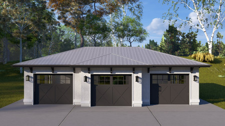 Traditional House Plan - White City Garage 17663 - Front Exterior