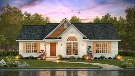 Traditional House Plan - Belle 4 58957 - Front Exterior