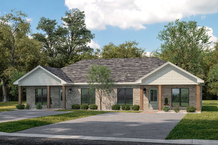Traditional House Plan - Niko Duplex 92297 - Front Exterior