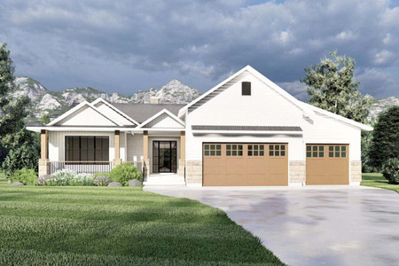 Ranch House Plan - Glendora 76097 - Front Exterior