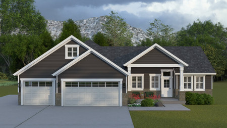 Ranch House Plan - Davidson 89784 - Front Exterior