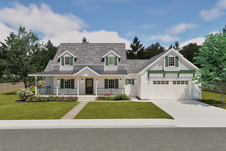 Farmhouse House Plan - Woodside 53393 - Front Exterior