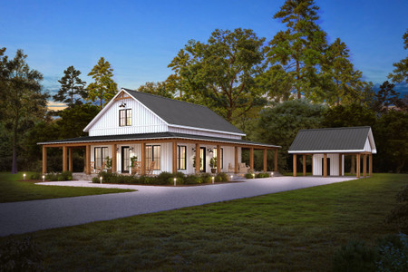 Farmhouse House Plan - Grove Hill 89200 - Front Exterior