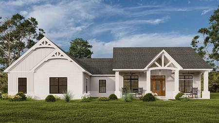 Farmhouse House Plan - 56954 - Front Exterior