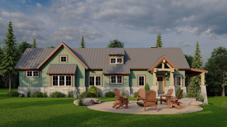 Mountain Rustic House Plan - 5068 Adirondack Place II 53599 - Front Exterior