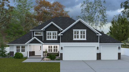 Craftsman House Plan - Crop 90762 - Front Exterior