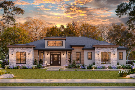 Modern House Plan - Sweet Clover 79972 - Front Exterior